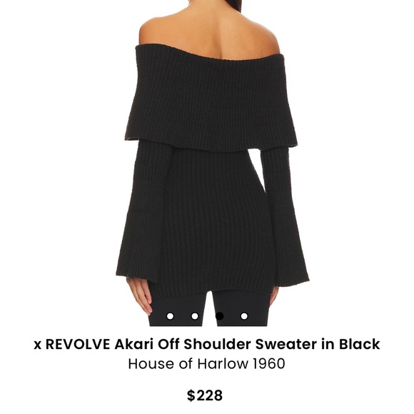 House of Harlow 1960 Black Off Shoulder Sweater from Revolve - Picture 2 of 7